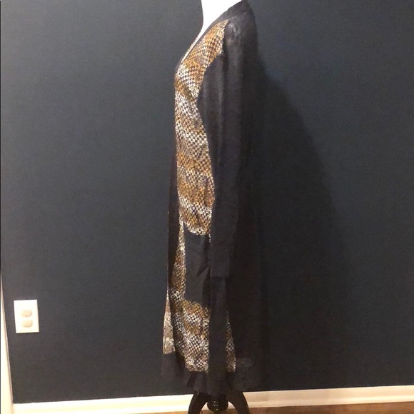 Navy Long Sleeve Open Front Duster - Picture 6 of 7